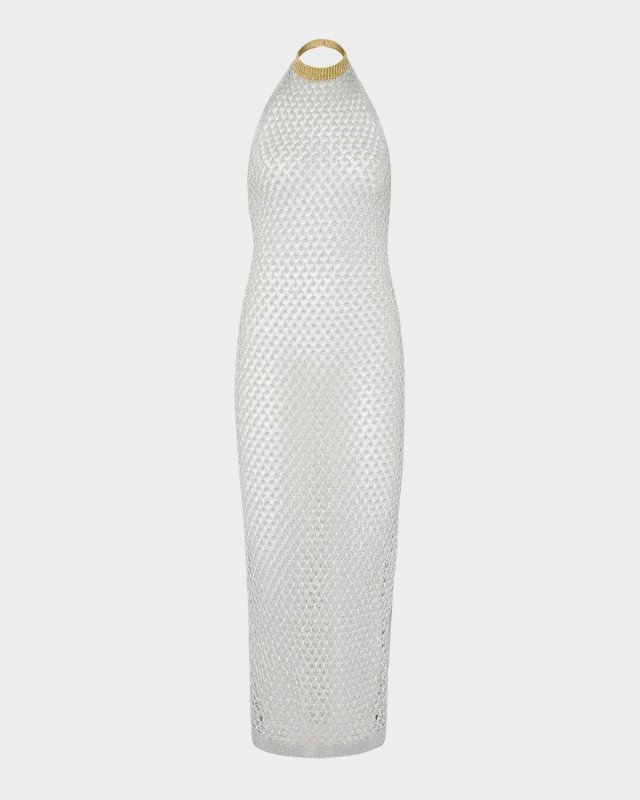 Simone Metallic Halter Dress